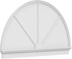76"W x 44-3/4"H x 2-3/4"P Half Round 3 Spoke Architectural Grade PVC Combination Pediment