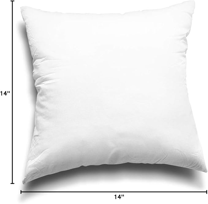 Edow Throw Pillow Insert, Lightweight Soft Polyester Down Alternative Decorative Pillow, Sham Stuffer, Machine Washable 12x12 (White, 4 Count (Pack of 1))
