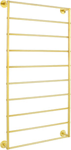 Wall Mounted Scarf Rack,Wall Display Rack,10 Layer Towels Storage Rack,Wall Wrapping Paper Ribbon Organizer,Silk Scarves Hijab Hanger for Flower Shop Retail Store (Gold)