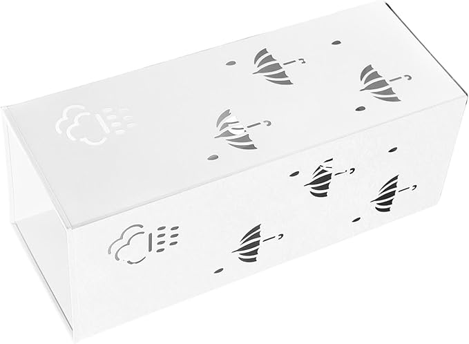 GLOGLOW Nan Metal Umbrella Stand, Carbon Steel, Stylish and Durable Umbrella Holder Bin for Entryway, Home, Office Spaces with 42x16x16cm Ornament (White)