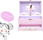 DJECO Musical Jewelry Box for Kids - Treasure Boxes Ballerina's Tune - Storage for Necklace, Bracelets, Rings, Earrings, Small Toys, Decorations, Keepsake & Trinkets - Safe for Ages 3+ Boys & Girls