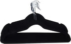 Amazon Basics Slim Velvet Non-Slip Space Saving Suit Clothes Hangers for Closet Organization, Black/Silver, 30-Pack