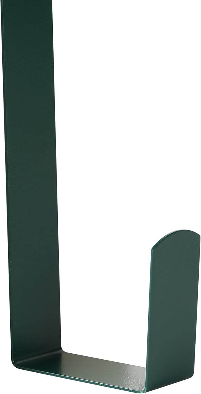 Wreath Hanger for Front Door, Slim Over The Door Hook, Easy to Use and Reusable Holiday Wreath Holder for Christmas, Thanksgiving, Halloween and Daily Décor (15" Green, 1)