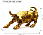 Brass Bull Statue -Art Decor Bull, Cow Figure Statues Ox Sculptures for Home Living Room Office Decoration, Symbol of Career and Wealth Medium(7.3 X 4.3 X 4.7)