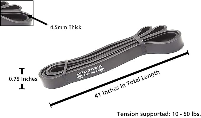 Draper's Strength Heavy Duty Resistance Stretch Loop Bands for Powerlifting Workout Exercise and Assisted Pull Ups