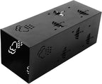 GLOGLOW Nan Metal Umbrella Stand, Carbon Steel, Stylish and Durable Umbrella Holder Bin for Entryway, Home, Office Spaces with 42x16x16cm Ornament (Black)