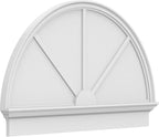 46"W x 29-3/4"H x 2-3/4"P Half Round 3 Spoke Architectural Grade PVC Combination Pediment