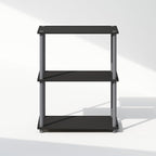 Furinno Turn-N-Tube Book Shelf, 3-Tier Bookshelf, Bookcase with Multipurpose Compact Display Rack, 11.6 x 23.6 x 29.6, for Living Room, Bedroom, Home Office, Black/Grey