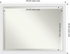 Amanti Art White Wall Mirror 34x44 Blanco White Rectangle Bathroom Mirror for Wall Decor Living Room, X-Large Modern Wood Frame, Hangs Horizonally and Vertically, Bathroom Decor, Beveled Edge