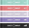 Sweet Sweat Mini Loop Resistance Bands - Set of 5 | Exercise Hip Booty Bands for Squats, Lunges, Physical Therapy, Yoga, Pilates, Rehab & Home or Gym Workouts