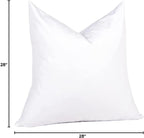 puredown® 28 x 28 Feather Down Throw Pillow Insert, 1 Pack Euro Pillow for Decorative Bed Cushion Couch Sofa