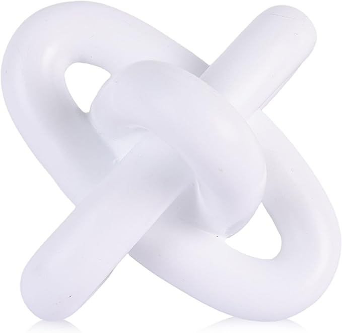 XMGZQ White Knot Decor for Coffee Table Book,Chain Link Decor for Bookshelf Entry Table TV Stand,Minimalist Knot Sculpture for Home Living Room,Object Decoracions para sala,adornos para sala Modernos