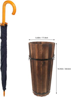 PRETYZOOM Wooden Umbrella Stand Storage Bucket Vintage Entryway Organizer Umbrella Holder Home Hallway Multifunctional Storage Stand 14.96 x 6.69 x 4.72 Inch