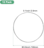 M METERXITY 12-Pack Dream Catcher Rings,3.9 Inch Metal Round Shape Macrame Wreath Floral Ring Hoop for Home/Valentine/DIY Craft/Wedding/Wall Hanging Decorations [White Silver]