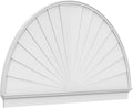 86"W x 49-3/4"H x 2-3/4"P Half Round Sunburst Architectural Grade PVC Combination Pediment