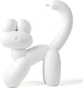 Cute Balloon Cat Statue Decor - 7.8 Inch Modern Cat Statue Ornament, Home Crafts Living Room Desktop Bedroom Sculpture Decoration (White)