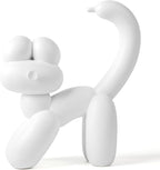 Cute Balloon Cat Statue Decor - 7.8 Inch Modern Cat Statue Ornament, Home Crafts Living Room Desktop Bedroom Sculpture Decoration (White)