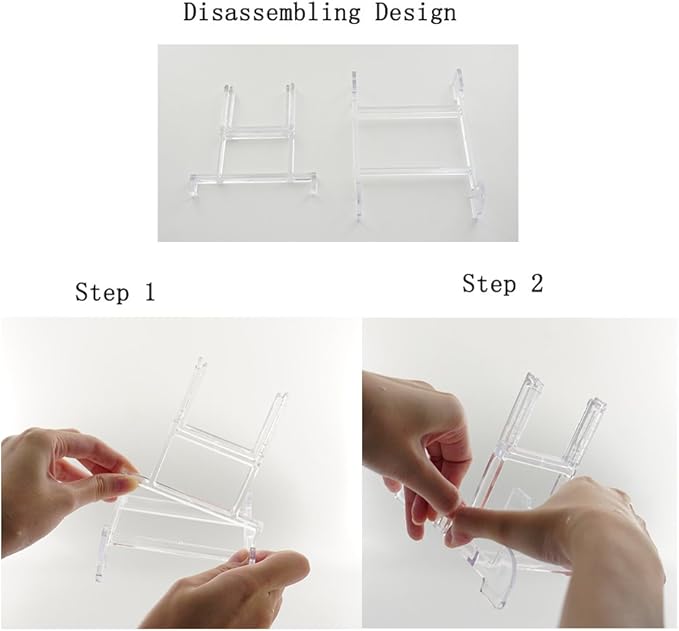Artliving Two Part Adjustable Clear Acrylic Plastic Display Stand Easel (set of 5)