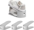 carrotez Shoe Slots Organizer 3 Pack - [Litem] Space Saving Shoe Organizer Rack for Closet - Easy Shoe Stacker, 9.84'' x 3.89'' x 4.26'' (Cool Grey, 3 Pack)