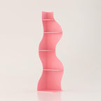 Modern Corner Shelf, 5 Tier High Corner Shelf, Fits Small Spaces, Scalloped Corner Bookcase with Storage Space, Wooden Display Stand for Plants, Books and Decorations, Assorted Colors and Sizes (Pink)