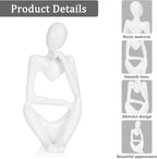 Sandstone Resin Thinker Style Abstract Sculpture Statue Collectible Figurines Home Office Bookshelf Desktop Decor (Small White, Right)