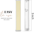 SURI Mezuzah with Kosher Scroll for Door | Certified 4-Inch Hand-Written Kosher Scroll by a Certified Jewish Rabbi (Sofer Stam) and Elegant Transparent 5-Inch Mezuzah Case | Made in Israel