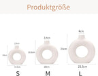 CEMABT White Donut Vase Hollow Ceramic Vase for Flowers Handmade Minimalist Boho ins Style Modern Home Decor for Wedding Dinner Table Party Living Room Office Bedroom(S)