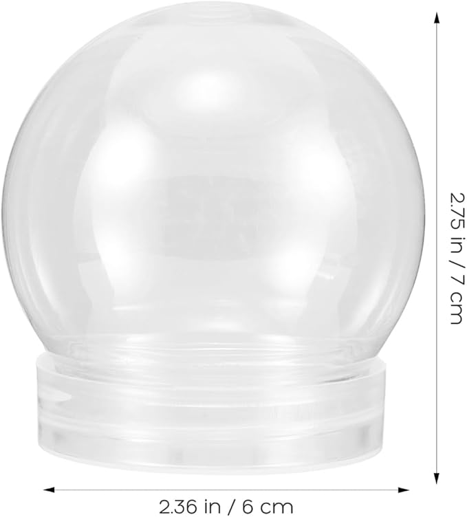 BESTOYARD 30 Pcs DIY Clear Plastic Water Globes, Shatterproof Snow Globes Jars for Summer Camp Crafts, Kids Pool Party Favors & Sensory Bottles, 2.75 Inch