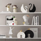 Banksy Street Graffiti Art Statue,Love Balloon Girl Room Decor,Resin Ornaments,Living Room Dining Desk Bookshelf Decorations(White)