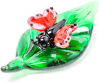 Tiny 2.16" Long Butterfly Figurine - Miniature Hand Blown Glass Butterfly Insect Colorful Crystal Animals Statue Decorative Collectible Figurines Décor Gifts