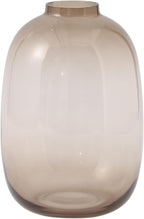 Brown Glass Vase, 10 Inches Large Glass Vase, Tall Glass Vases for Flowers, Modern Round Vases for Living Room, Dining Table, Shelf, Wedding, Office, Home