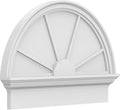 28"W x 20-3/4"H x 2-3/4"P Half Round 4 Spoke Architectural Grade PVC Combination Pediment