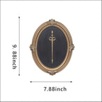 Vintage Wall Sculpture Antique Decoration Pediment Hallway Art Statue for Living Room Office Bedroom Gallery,Handmade Gift Aesthetic Design Royal Scheme (Black & Bronze Scepter)
