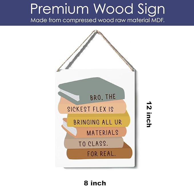 Xiolcxdr Funny Classroom Wall Art Decor Teacher's Day Thank You Gifts for Women Man First Day of College Daycare Gift English Geometry Science Music Math Class Prints Wall Sign