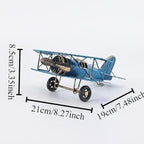 Jinglong Vintage Biplane Model Ornament Creative Metal Crafts Home Study Desktop Decoration Gift (Yellow)