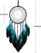 Dream Catcher Handmade Blue Feather Dreamcatchers Wall Hanging Ornament for Kids Home Decoration Girl Bedroom Craft Gift