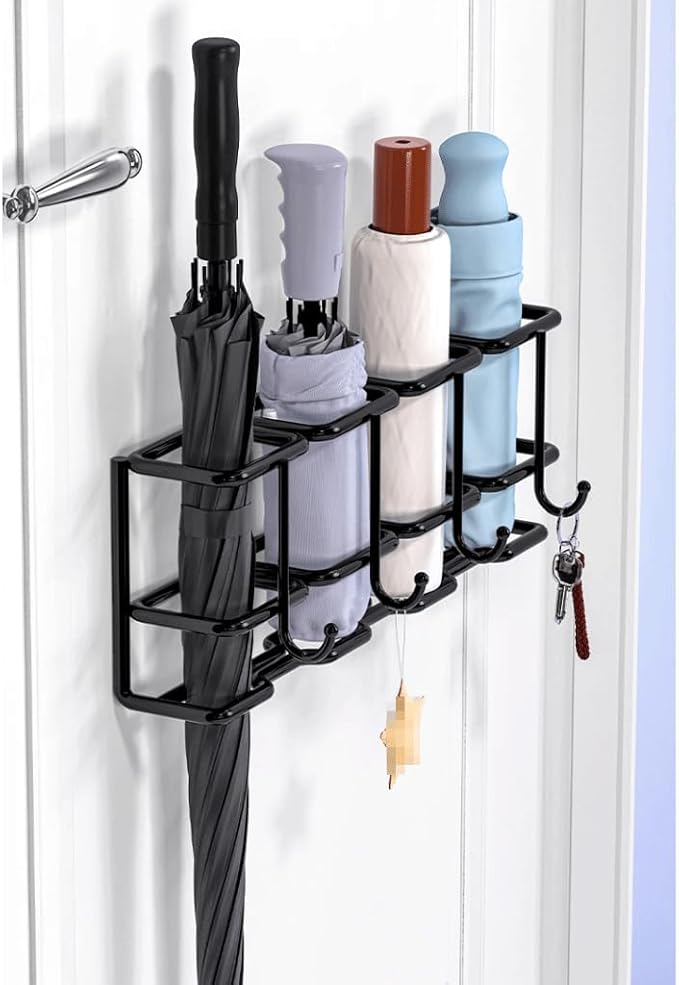 4/6 Compartment Umbrella Stand Wall Mounted Modern Metal Space Saving Umbrella Holder Rack Indoor Umbrella Organizer for Home