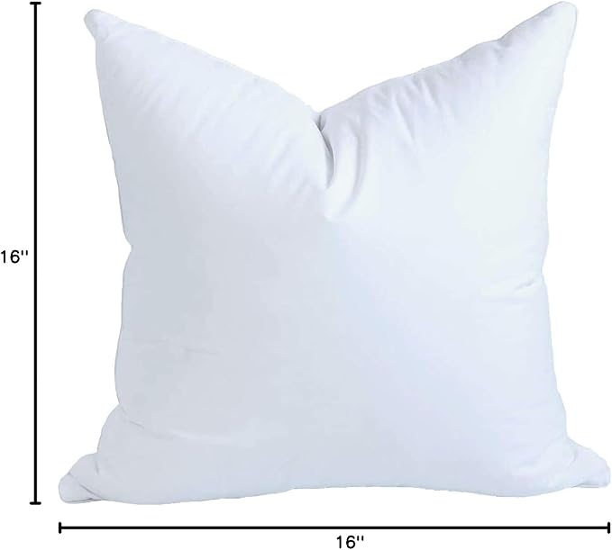 MoonRest® 16x16 Inch Synthetic Down Alternative Square Pillow Insert Form Stuffer for Sofa Shams, Decorative Throw Pillow, Cushion and Bed Pillow Stuffing - Hypoallergenic 16“X 16”
