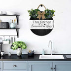 Rustic Kitchen Decor,This Kitchen Is Seasoned With Love Rustic Round Wooden Sign,For Home, Office, Store Or Restaurant