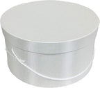 Sarah's Hat Boxes Classic White Hat Box – 18.5" x 9.5" (Dia. x Ht.) Handmade in USA – Odorless Non-Toxic Adhesive, Cording Handle – Premium Storage for Hats & Accessories