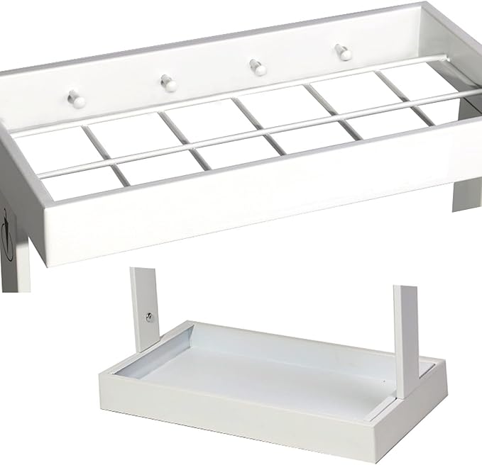 1 Piece Umbrella Stand Rectangular,White-Black,Metal Umbrella Stand,stored 12-21 Umbrellas,with Water Catcher Hook,Umbrella Stand,for Hotel Lobby