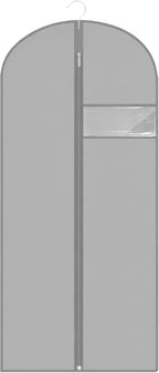 Garment Bags for Hanging Clothes, 45'' Suit Bag Cover for Storage and Travel, Dress Bags for Gowns Long (Grey)