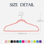 HOUSE DAY Lt Pink Velvet Hangers 20 Pack, Non Slip Clothes Felt Hanger Heavy Duty for Coat, Premium Slim Space Saving Suit Hangers for Closet Organizer, 360° Rotating Silver Hook
