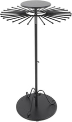 Scarf Display Stand, Commercial Hijab Organizer with 30 Rods, 360°Rotation Scarf Holder Display Rack Organizer for Boutique Retail Store, Apartment, Home Use (Black, 27.6'')