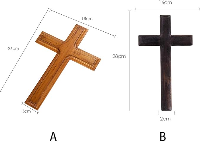 Kakalote Wall Mounted Crosses Wooden Catholic Crucifix Jesus Christ Wooden Crosses Party Meditation, Religious Home Decor, Christian Wall Cross(Black)