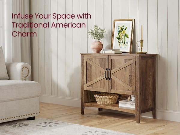 VASAGLE LIRY Collection - Shoe Cabinet, 3-Tier Storage Organizer, Shoe Shelf, Farmhouse Freestanding Cabinet, Height-Adjustable Shelf, 13.8 x 31.5 x 27.6 Inches, Honey Brown ULBC038B01
