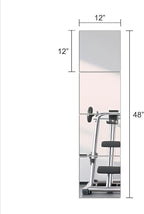 Ruomeng Full Length Wall Mirror Tiles, 12" x 12" x 4Pcs Frameless Wall Mounted Mirror Glass Wall Mirror for Home Gym, Door, Bedroom, Living Room