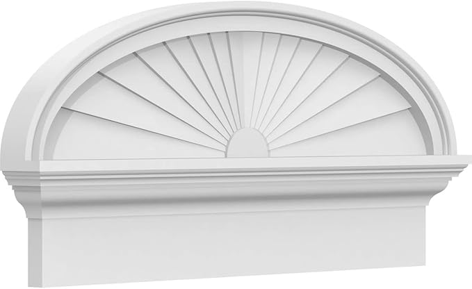 28" W x 13-7/8"H x 2-3/4"P Elliptical Sunburst Architectural Grade PVC Combination Pediment
