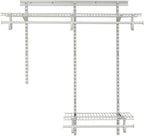 ClosetMaid ShelfTrack Wire Closet Organizer System, Adjustable from 2 to 4 Ft., With Shelves, Clothes Rods, Hardware, Durable Steel, White