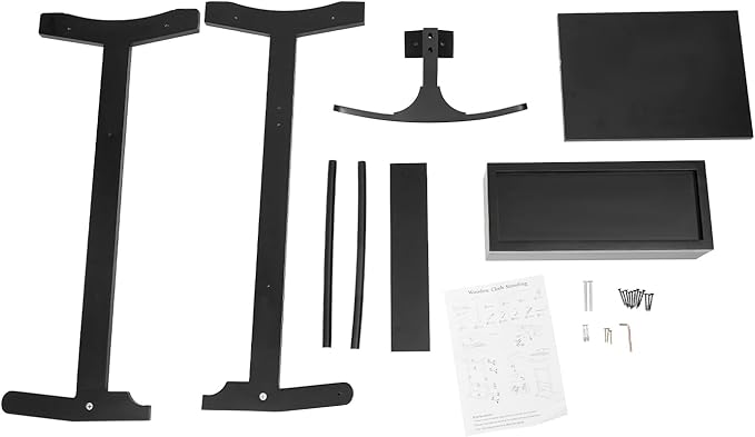 Wood Suit Rack, 22.05Lbs Capacity Freestanding Clothing Valet Stand Floorstanding Valet Stand Clothing Rack Organizer w/Shoe Shelf for Hallways Hotels Office & Shopping Malls (Black)